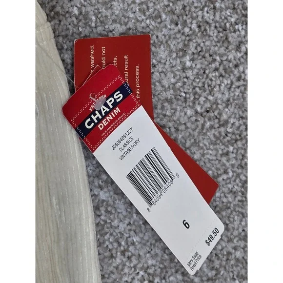 Chaps Denim Womens Corduroy Pants Vintage Ivory Stretch St Leg Size 6 NWT 286 - Picture 3 of 8